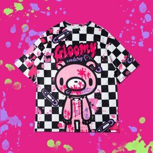 Gloomy Bear Checkered Gloomy Oversized Tee